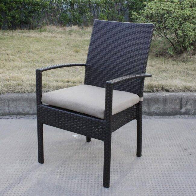 DEVOKO Patio Dining Set (Dark Brown/Cream)Table Without Glass Top - Image 6