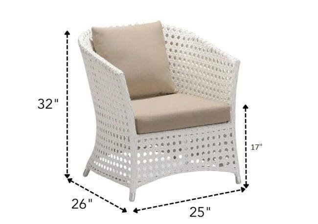 DEVOKO 4 Pcs Conversation Set for Balcony, Terrace, Apartment (White & Beige) - Image 3