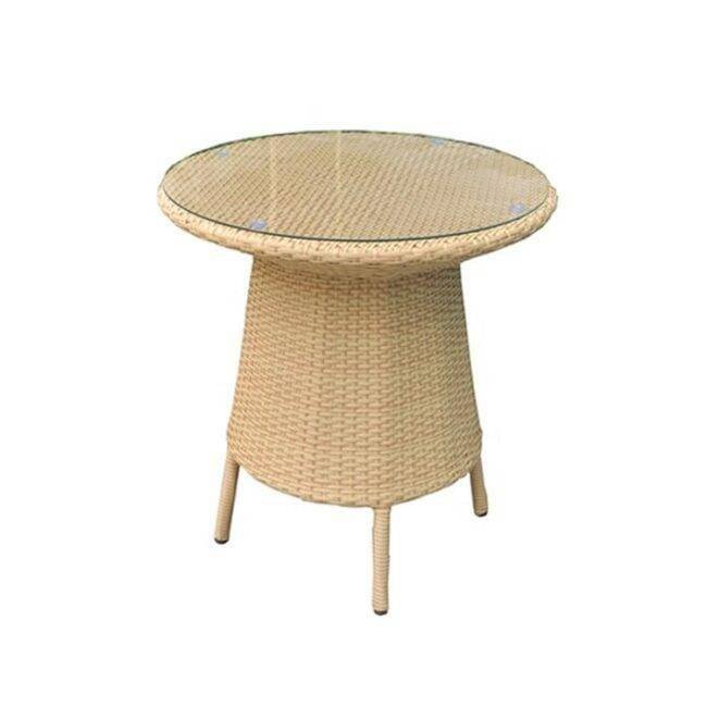 5 Piece Rattan Patio Conversation Set (Beige/White) - Image 7