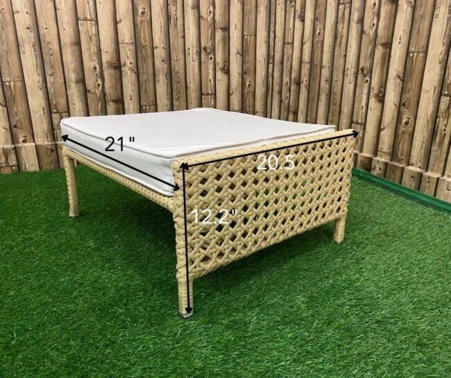 5-Piece Devoko All-Weather Wicker Patio Set with Cushions (Honey & White) - Image 3
