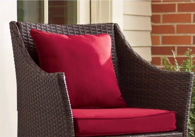 2pc Rattan Patio Set (Dark Brown/Red) - Image 3