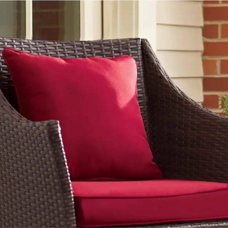 2pc Rattan Patio Set (Dark Brown/Red) - Image 3