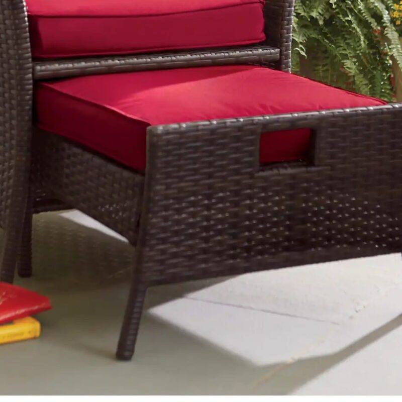 2pc Rattan Patio Set (Dark Brown/Red) - Image 4