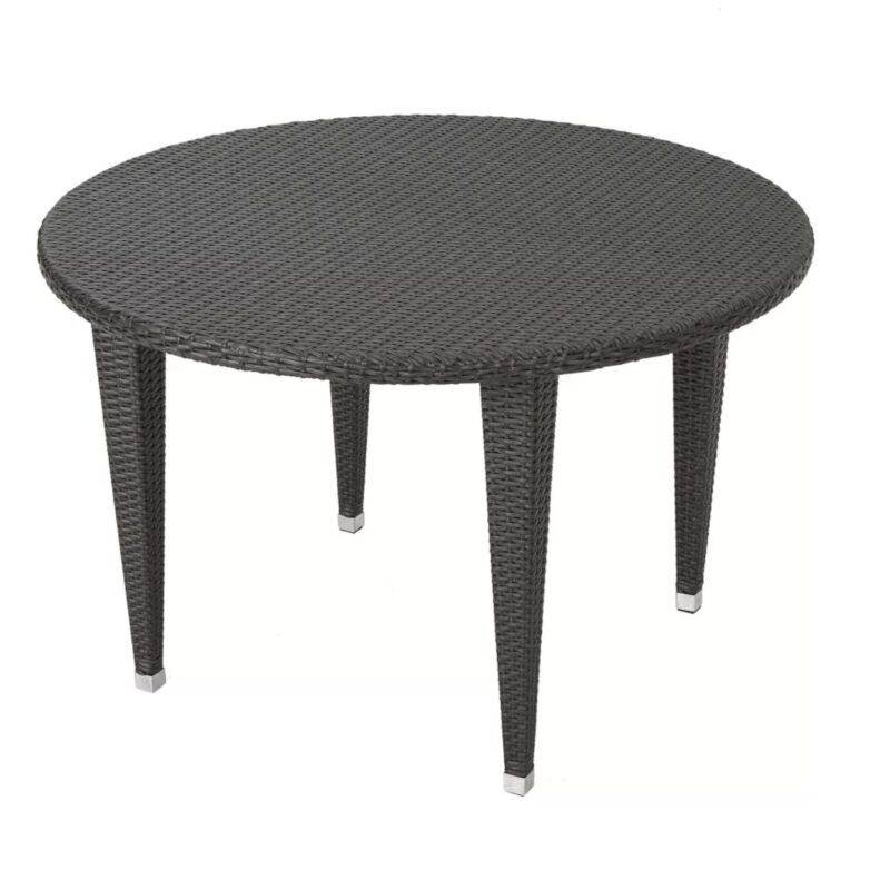 Round Patio Dining Table (Dark Brown) - Image 3