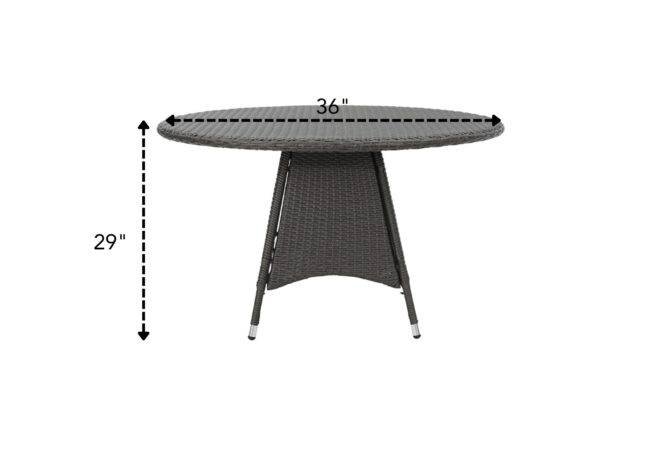 Patio Wicker Table (Black) - Image 2