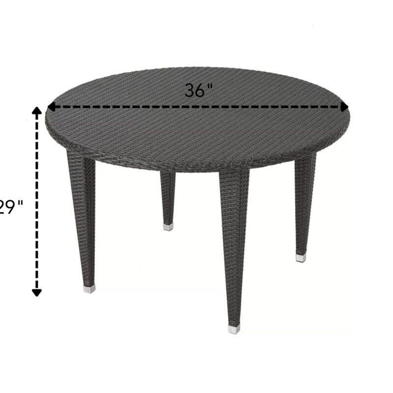 Round Patio Dining Table (Dark Brown) - Image 2