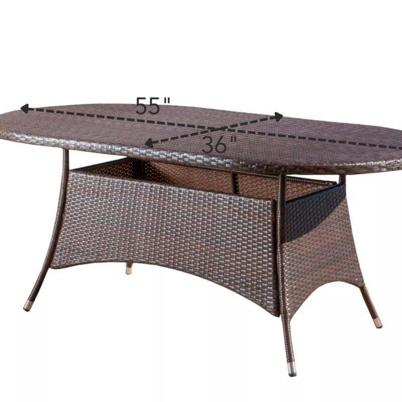 Outdoor Round Coffee Table (Dark Brown) - Image 2