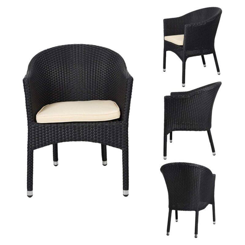 3-Piece Wicker Bistro Set (Black & Cream) - Image 8