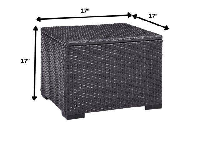 DEVOKO Patio Wicker Sofa 1-Seat and Table (Dark Brown & White) - Image 3