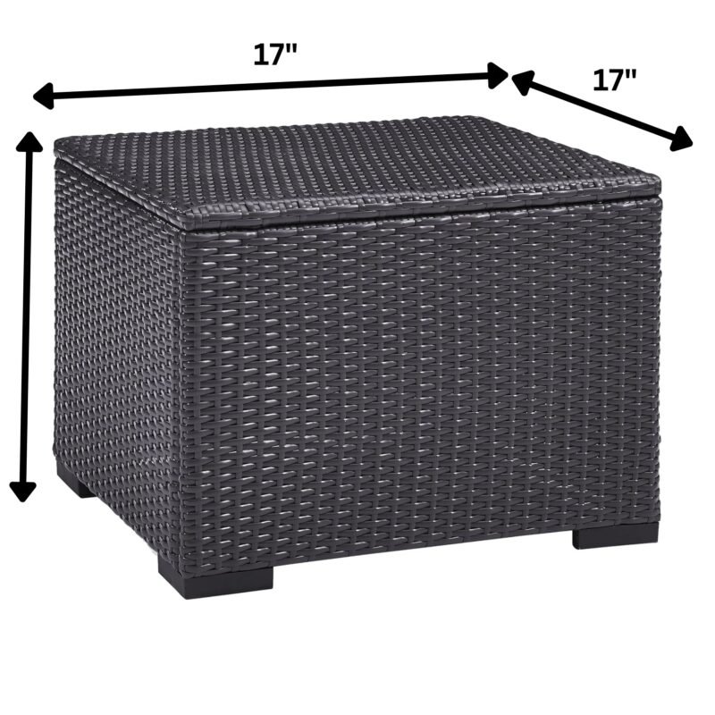 DEVOKO Patio Wicker Sofa 1-Seat and Table (Dark Brown & White) - Image 3