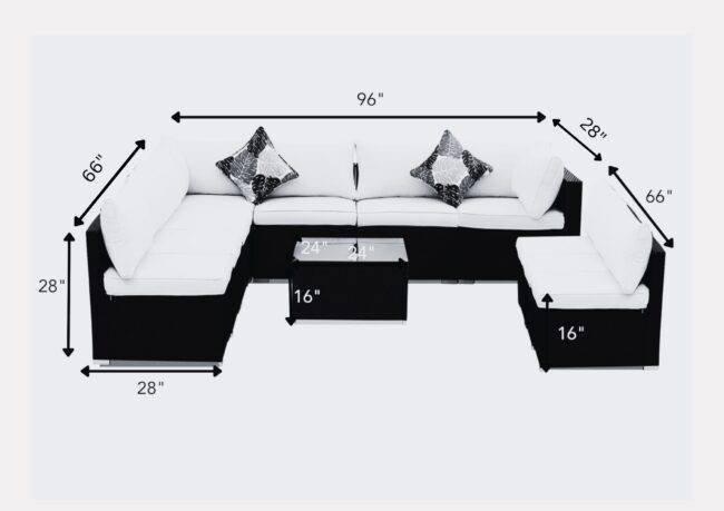Garden Conversation Sofa Set (Black/Offwhite) - Image 2