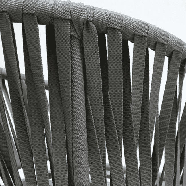 DEVOKO 5 Piece Patio Rope Bar Furniture Set For Outdoor Indoor (Grey) - Image 3