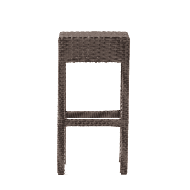 DEVOKO Outdoor Weather-Resistant HDPE Rattan Wicker Barstool Furniture Set of 2 (Dark Brown) - Image 3