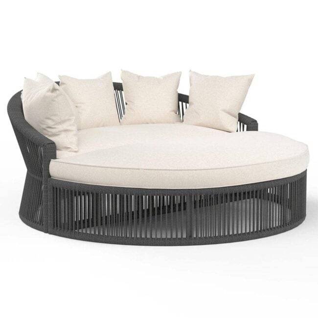 DEVOKO Round Daybed Furniture Set (Black)
