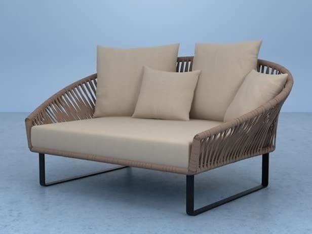 DEVOKO Outdoor Rope Daybed Set (Beige/Cream)