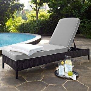 DEVOKO Outdoor Double Chaise (Dark Brown/Grey)