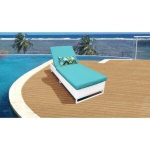 DEVOKO White Wicker Lounger