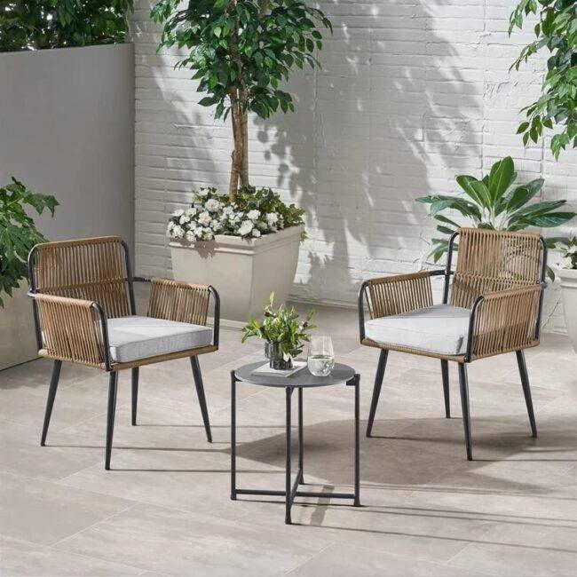 Devoko Weather-Resistant 3-Piece Patio Set - Garden/Balcony/Deck