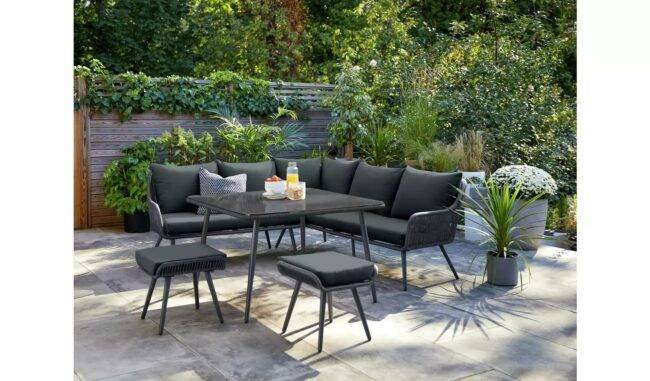 L Shape Sofa Set (Black)