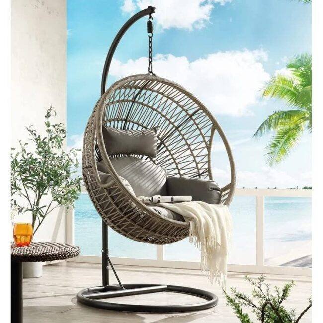 Netted Rope Swing Chair (Grey)