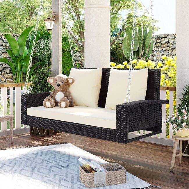 Rattan Wicker Two Seater Sofa Swing