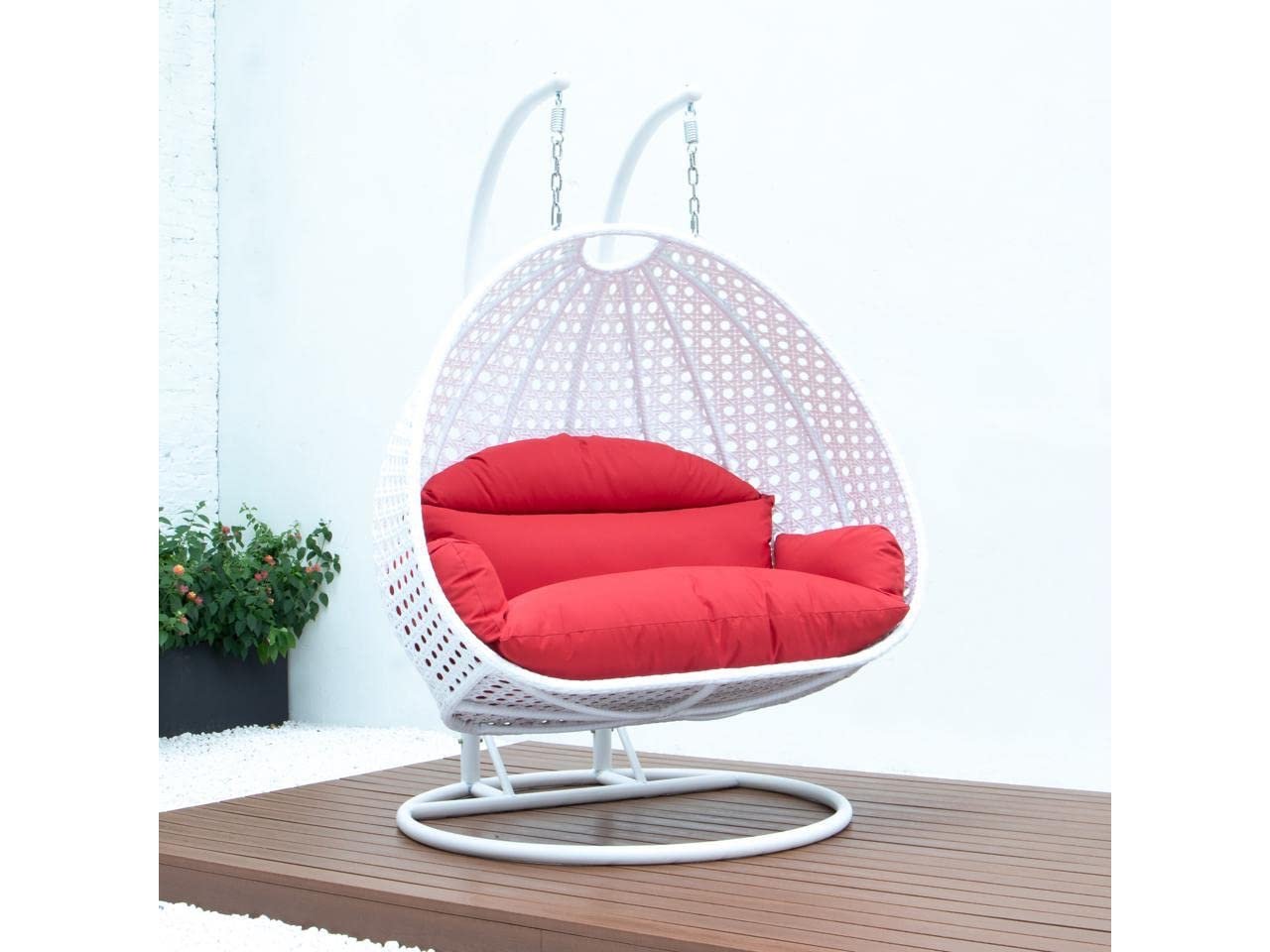 Unique Design Double Seater Swing (White & Red)