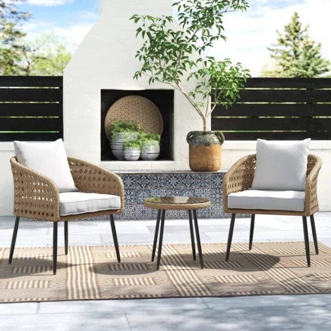 3-Piece Devoko Patio Furniture Set(Beige & Off-white)