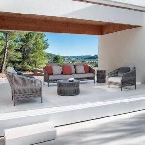 DEVOKO 5-Seater Outdoor Rope Patio Furniture Set in Grey