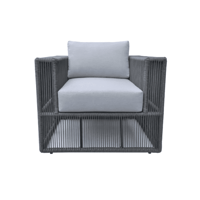 DEVOKO Unique Design Rope Bistro Set 4-Piece (Grey) - Image 9