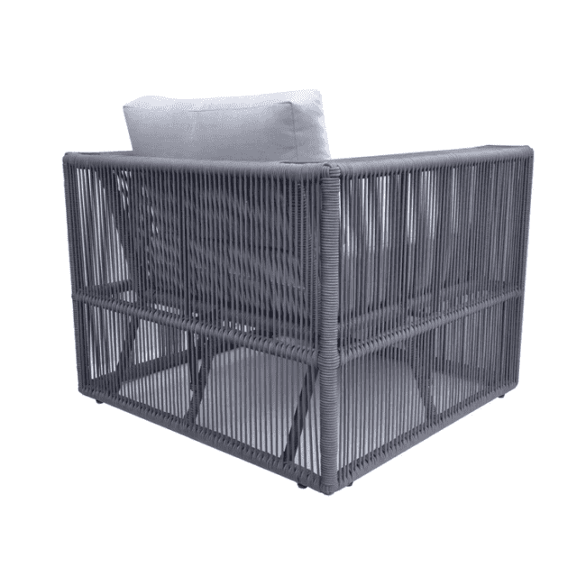 DEVOKO Unique Design Rope Bistro Set 4-Piece (Grey) - Image 7