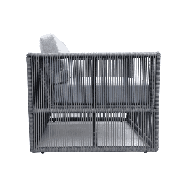 DEVOKO Unique Design Rope Bistro Set 4-Piece (Grey) - Image 6