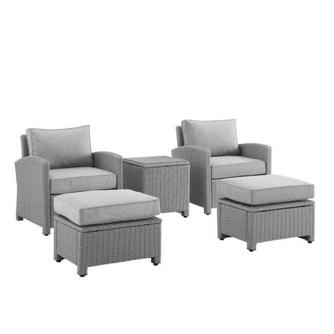 Devoko 5-Piece Patio Furniture Set - Silver/Grey - Image 4