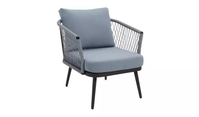 Rope Chairs with Cushions & Center Table (Grey) - Image 3