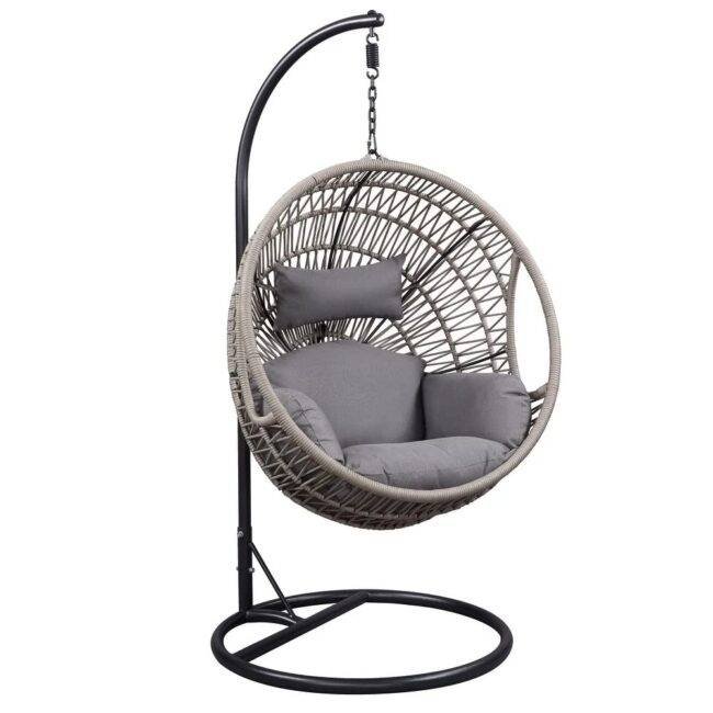 Netted Rope Swing Chair (Grey) - Image 4