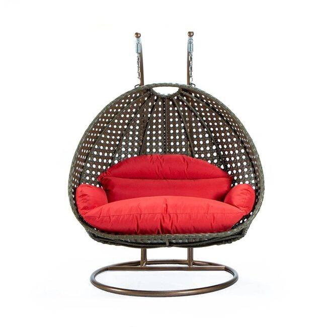 Swing Chair with Cushion (Red/Dark Brown) - Image 3