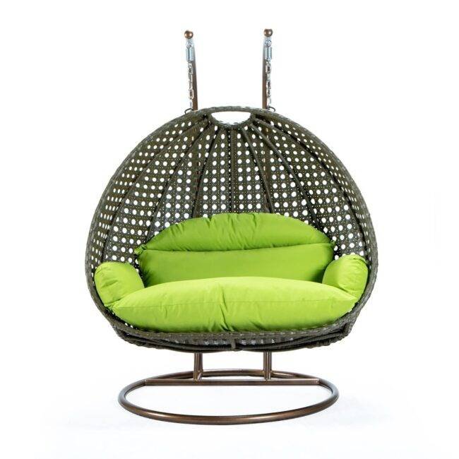 Unique Design Double Seater Swing (Dark Brown/Light Green) - Image 3