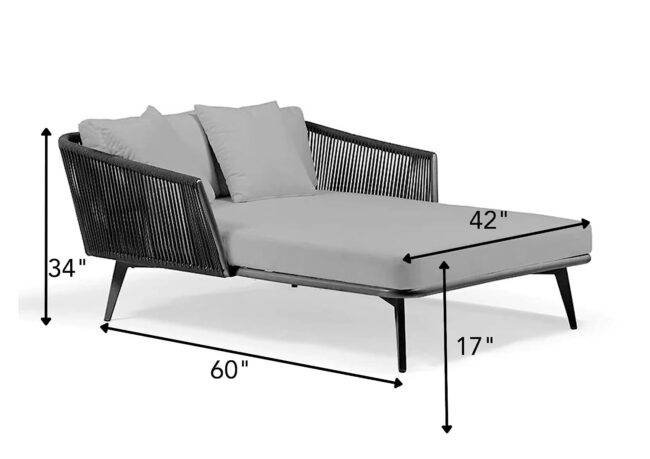 DEVOKO Patio Rope Daybed Set (Black/Grey) - Image 2