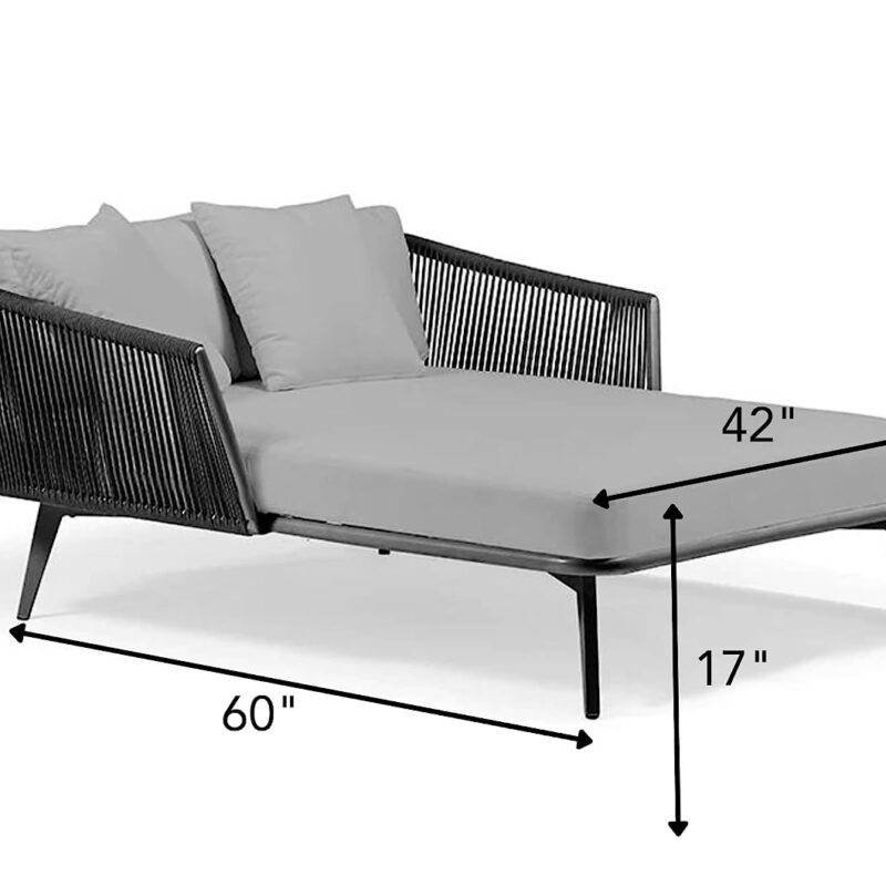 DEVOKO Patio Rope Daybed Set (Black/Grey) - Image 2