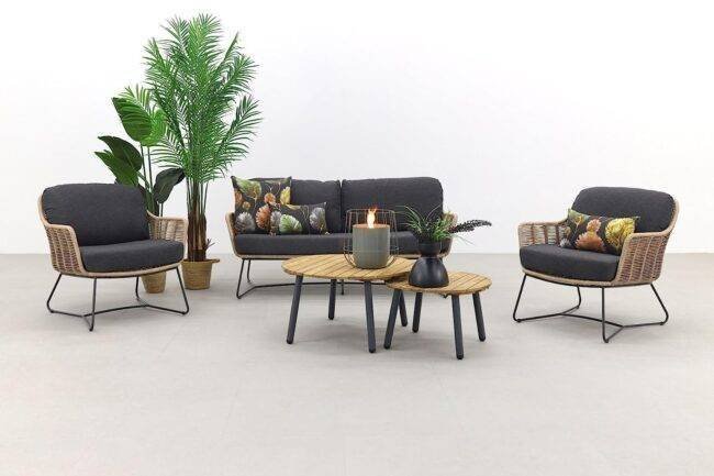 Bistro Loveseat Set Rope(Beige and Black) - Image 2