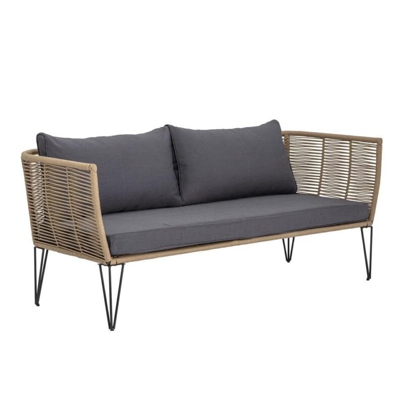 Rope Loveseat (Beige and Dark Grey) - Image 3