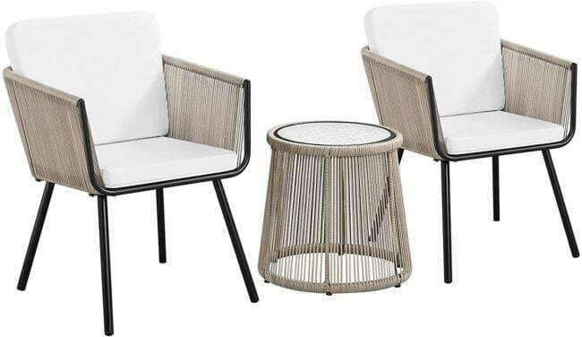 3-Piece Devoko Patio Furniture Set - Beige & White - Image 4