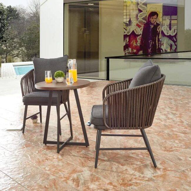 3-Piece Devoko Patio Furniture Set - Dark Brown/Black - Image 4