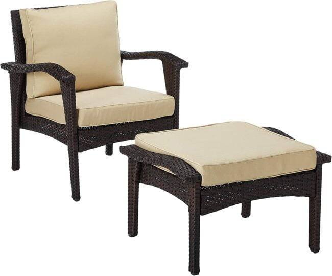 Devoko 5-Piece Patio Furniture Set in Dark Brown & Cream - Image 4
