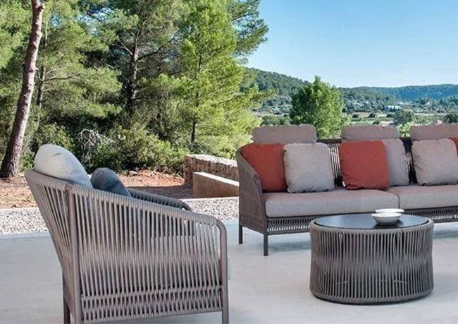 DEVOKO 5-Seater Outdoor Rope Patio Furniture Set in Grey - Image 3
