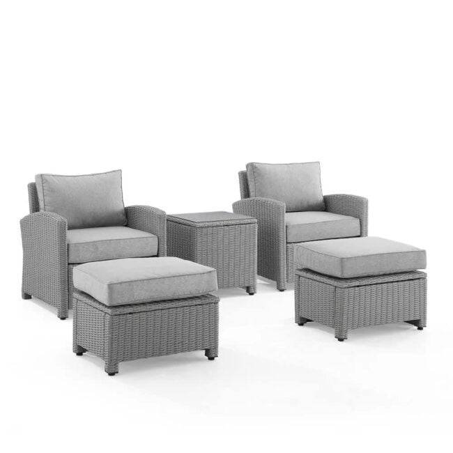 Devoko 5-Piece Patio Furniture Set - Silver/Grey - Image 5