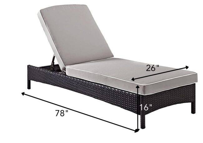 DEVOKO Outdoor Double Chaise (Dark Brown/Grey) - Image 2