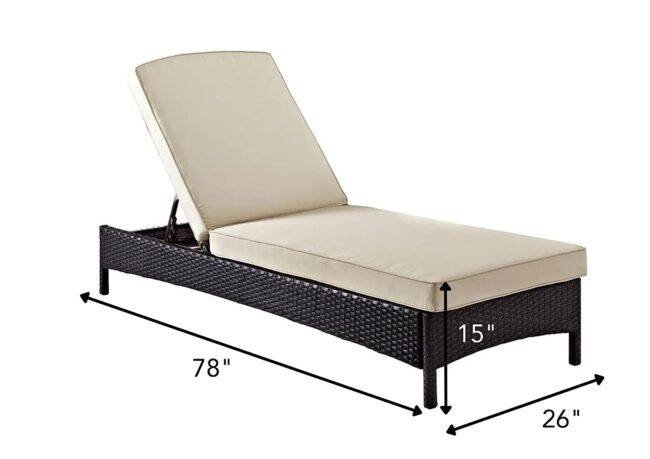 DEVOKO Outdoor Double Chaise (Dark Brown/Cream) - Image 2