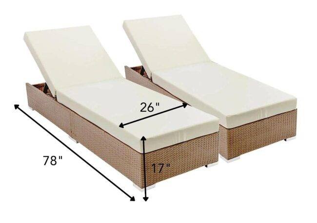 DEVOKO Chaise Lounge Chair (Beige/White) - Image 2