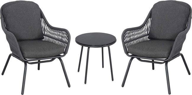 3-Piece Outdoor Conversation Set – Dark Grey - Image 7