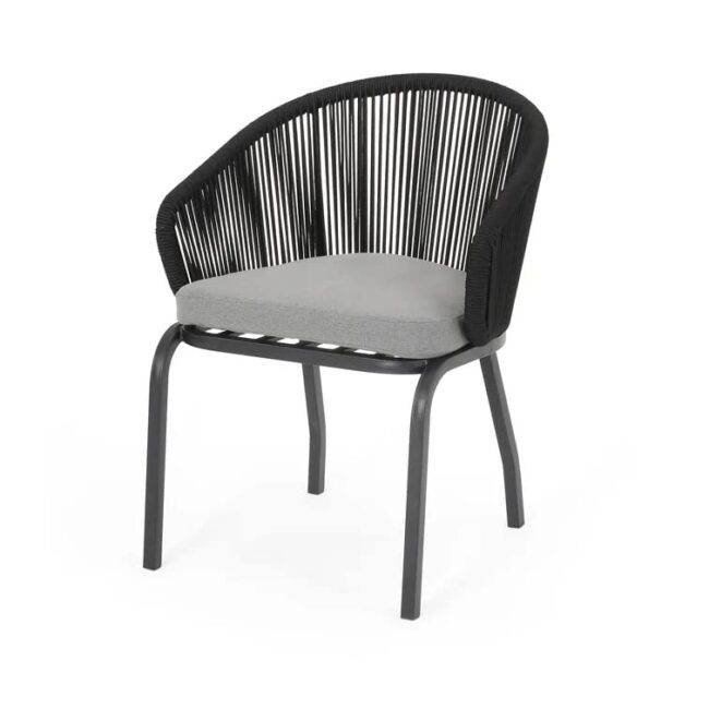 Devoko Patio Bistro Set with Cushions – Black/Grey - Image 3